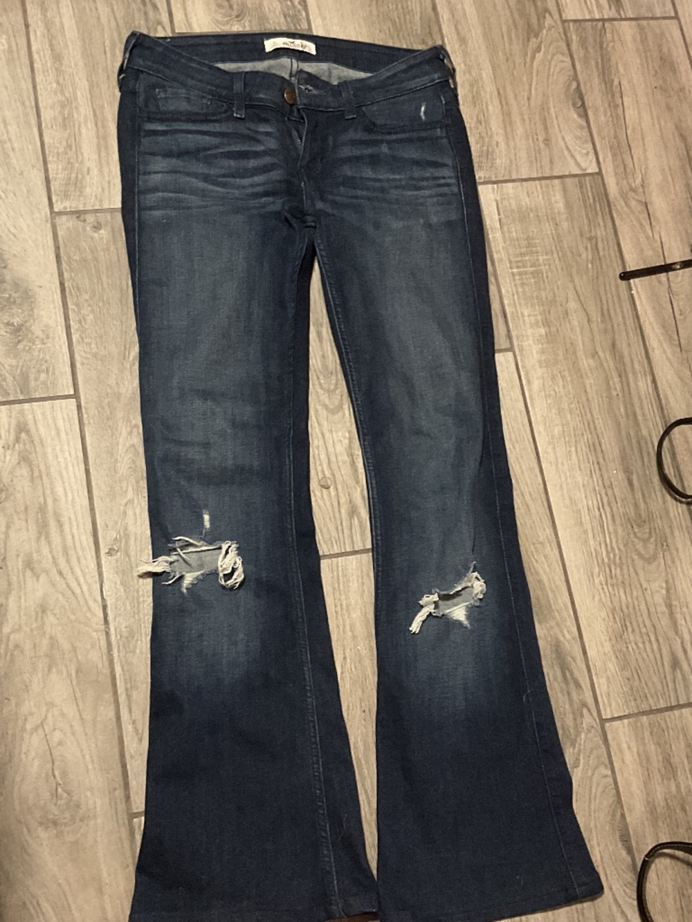 Y2k low rise flare ripped hollister jeans